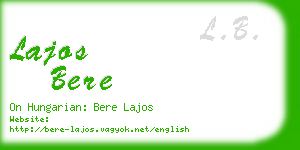 lajos bere business card